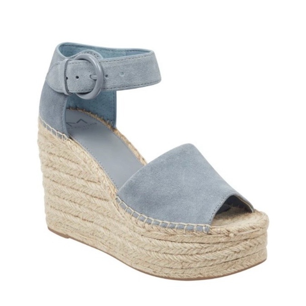 ✨ Marc Fisher LTD Suede Alida Espadrille Wedge Sandals - Baby Blue | Size 9